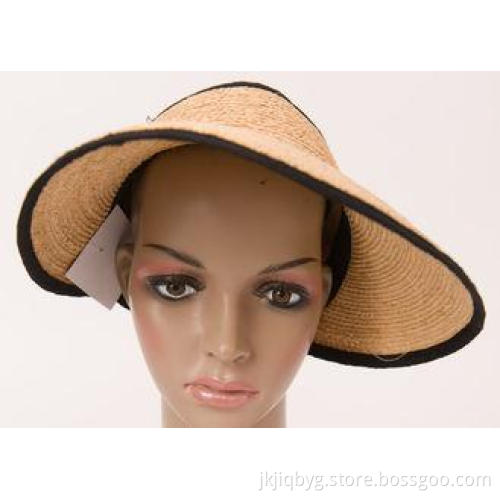 14cm Natural Light Brown Raffia Hats For Women , Party Flop